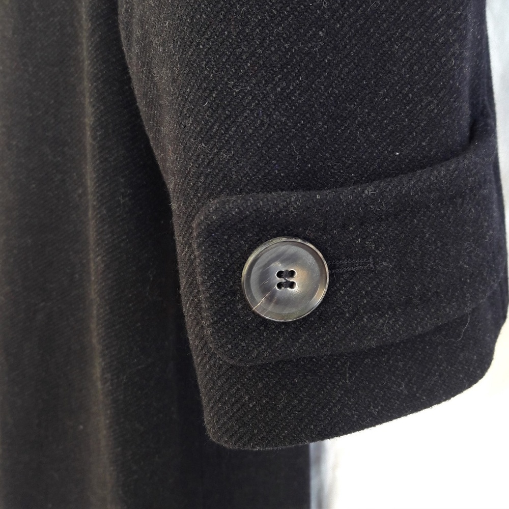 dup Hugo Boss Black Wool Blend Over Coat Trench Long 40R - Picture 5 of 8